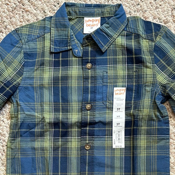 Toddler Boy Overalls and Long Sleeved Button Down Shirt Size 3T NWT - Picture 2 of 6